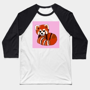 Red panda print on pink Baseball T-Shirt